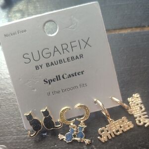 SugarFix by BaubleBar Spell Caster Gold  Earring Set